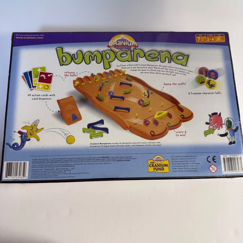 New sealed 2005 Cranium Bumparena Family Strategy board game kids sports game